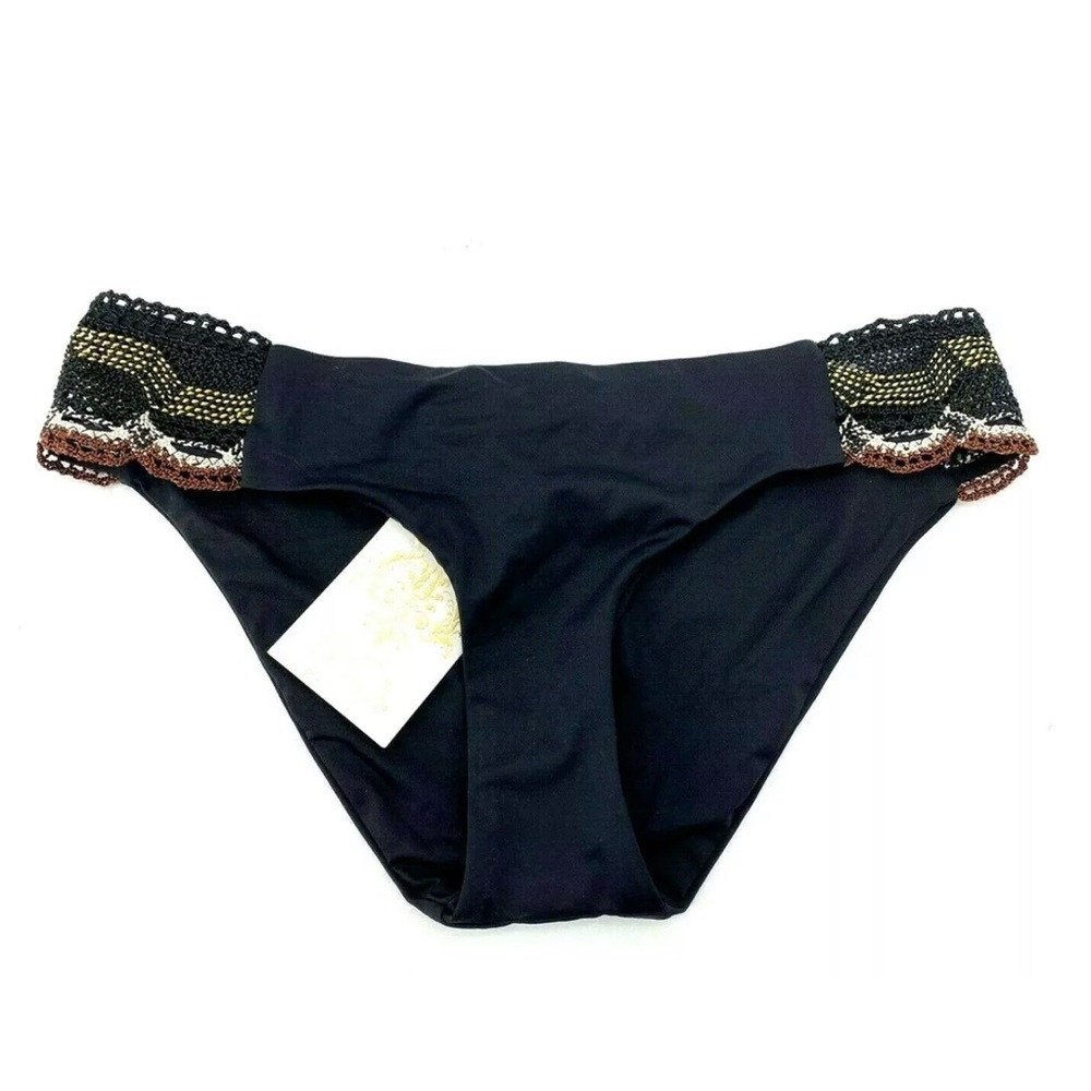 Becca Black Mesh Side Bikini Bottom